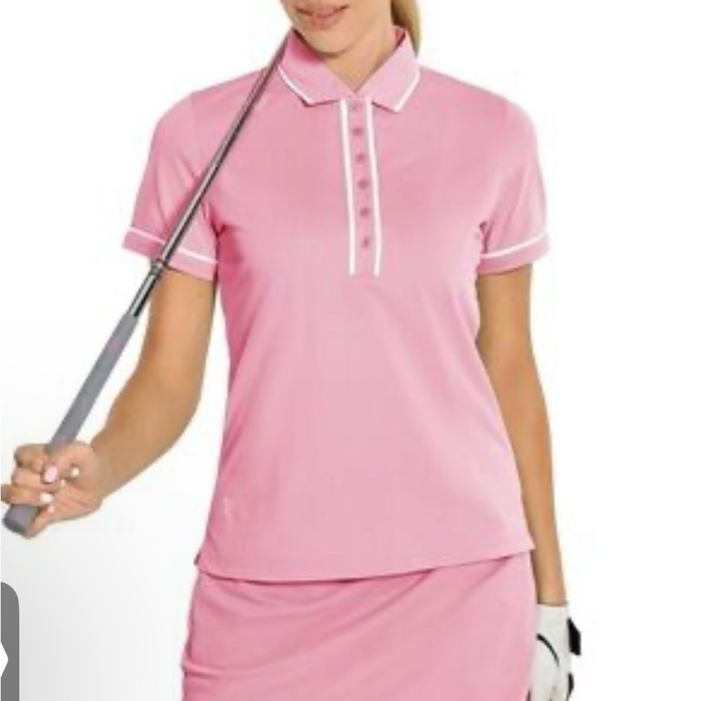 NWT Maelreg Performance Wicking Golf Polo Top Quick Dry Sz Med Pink Stretch